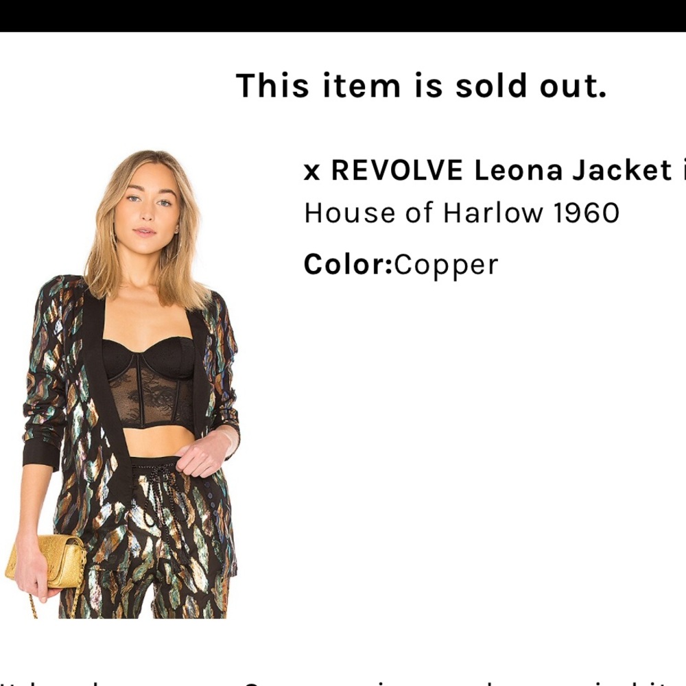 XS House of Harlow 1960 Leona jacket copper